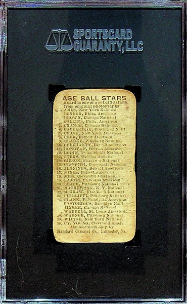 1910 E93 Standard Caramel Mordecai Brown - SGC 1