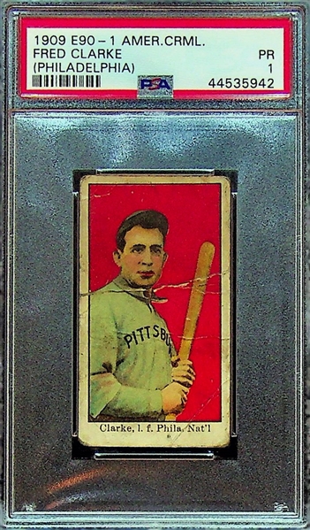 1909 E90-1 American Caramel Fred Clarke (Philadelphia) - PSA 1