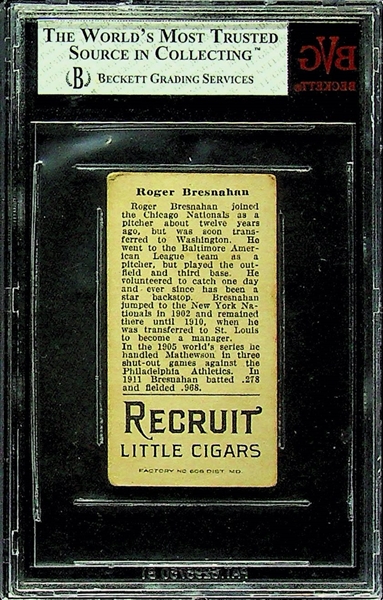1912 T207 Roger Bresnahan #20 Brown Background - BVG 3