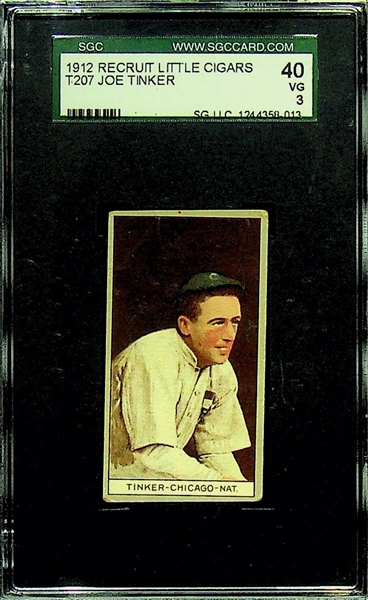 1912 T207 Recruit Little Cigars Joe Tinker - SGC 3