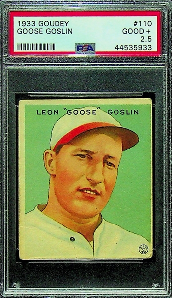 1933 Goudey Goose Goslin #110 PSA 2.5