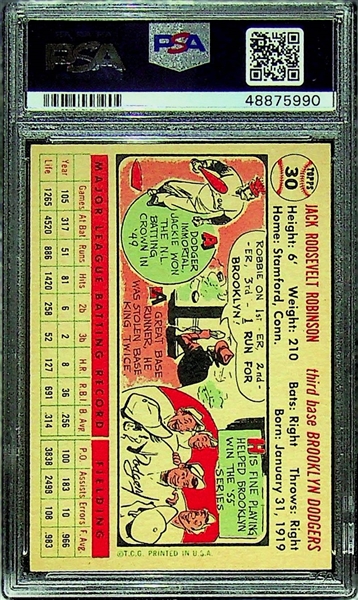 1956 Topps Jackie Robinson White Back #30 - PSA Authentic Altered