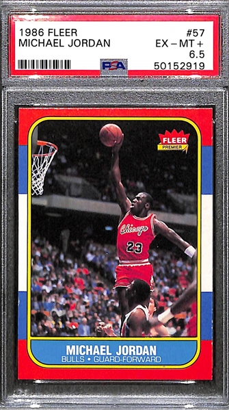 1986 Fleer Michael Jordan #57 Rookie Card - PSA 6.5