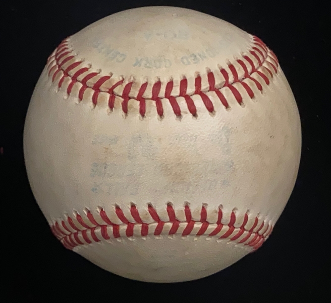 Signed Baseball Lot (2) - George Brett (Faded) and Catfish Hunter/Sparky Lyle -  JSA Auction Letter