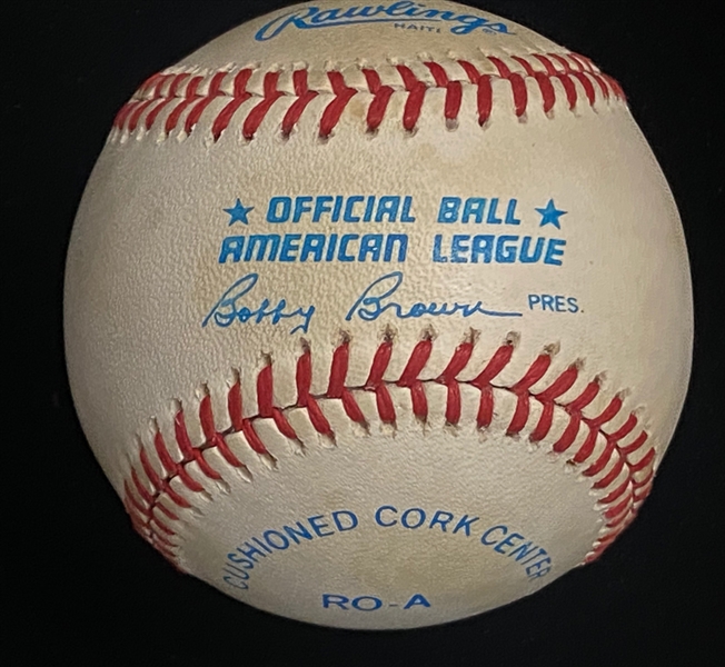 Bobby Brown (AL President) and Moose Skowron Signed Official AL Baseballs -  JSA Auction Letter