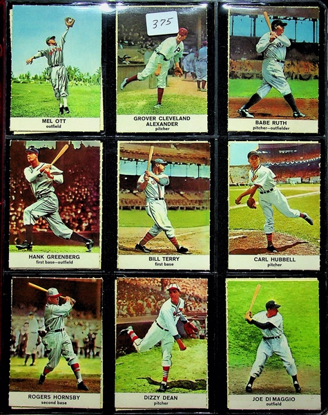 1961 Golden Press Complete Set of 33 Cards w. Babe Ruth