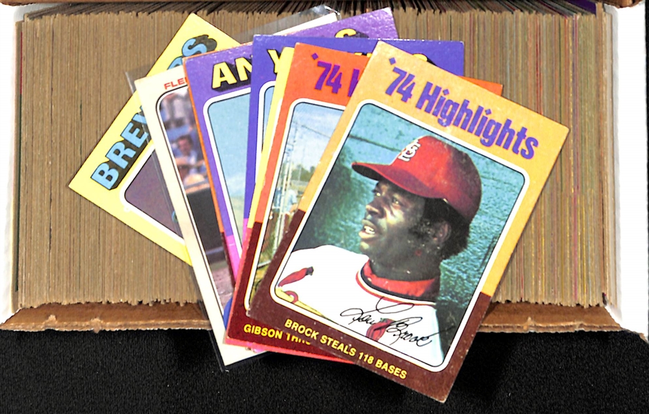 Lot of 2 1983 Baseball Card Sets (Topps & Fleer) & Approx (400) 1975 Topps Baseball Cards