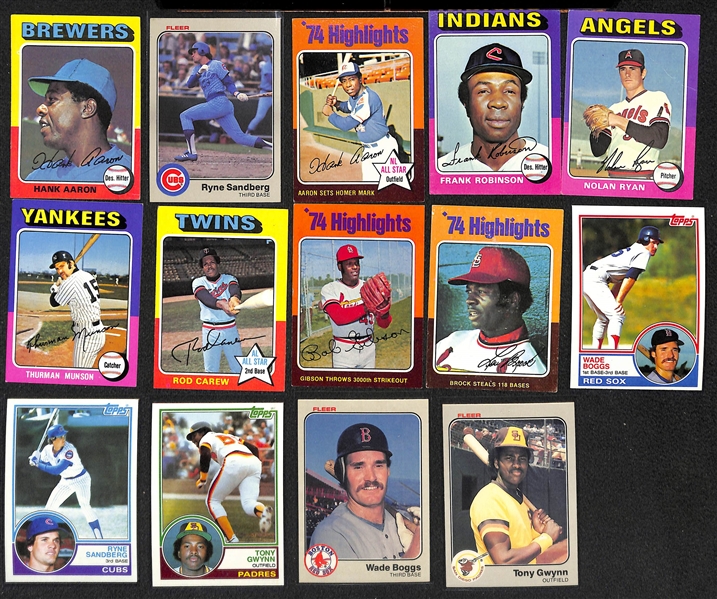 Lot of 2 1983 Baseball Card Sets (Topps & Fleer) & Approx (400) 1975 Topps Baseball Cards