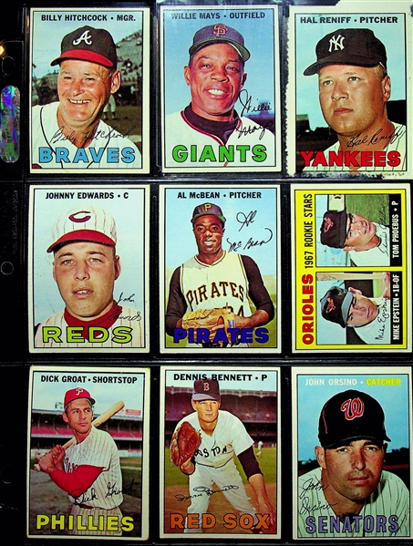 1967 Topps Baseball Near Complete Set w. Stars & HOFers - Includes 586 of 609 Cards (Missing 23 Cards)