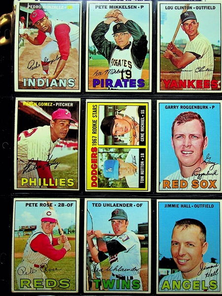 1967 Topps Baseball Near Complete Set w. Stars & HOFers - Includes 586 of 609 Cards (Missing 23 Cards)