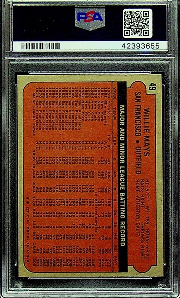 1972 Topps Willie Mays #49 PSA 8 NM-MT