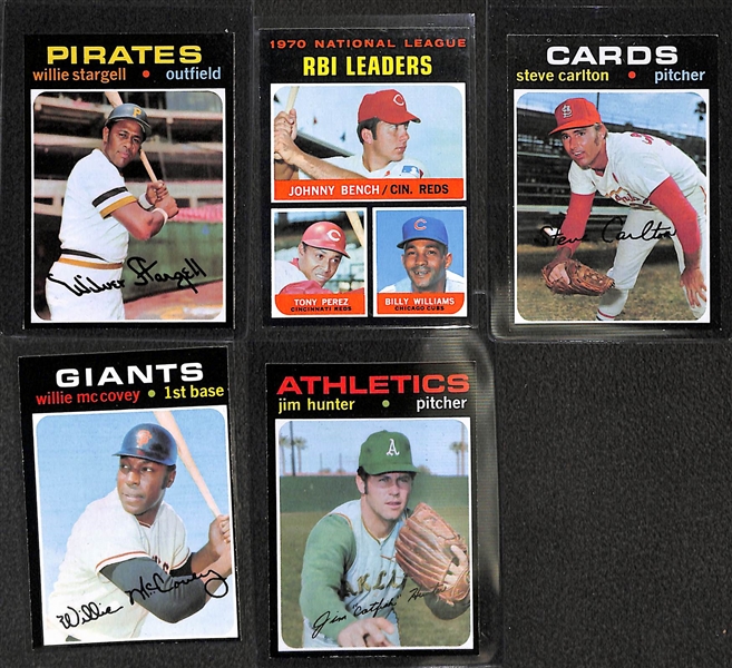 Lot of 1000+ Assorted 1971 Topps Baseball Cards w. Stars (Reggie Jackson, Thurmon Munson, more)