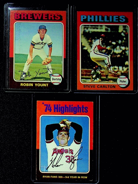 1975 Topps Baseball Complete Set of 660 Cards w. #228 George Brett Rookie Card PSA 6