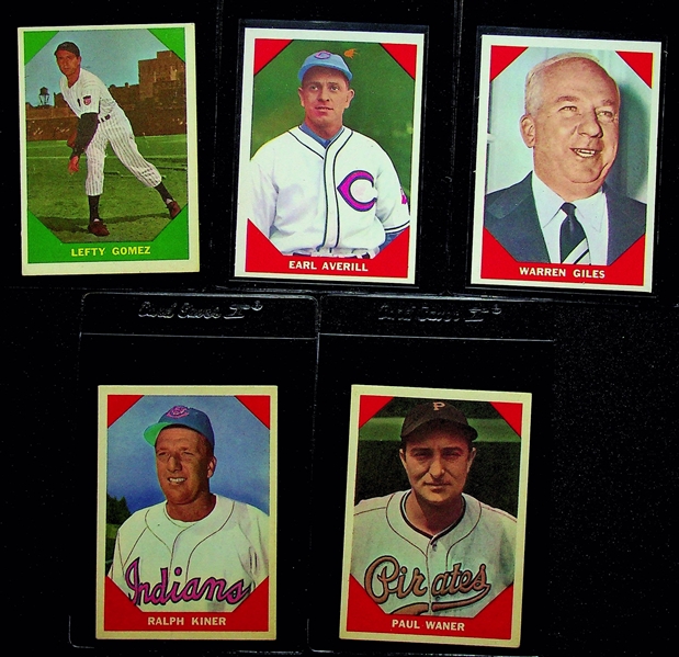 Lot of 45 Different 1960 Fleer Baseball Cards (12 PSA Graded) w. Nap Lajoie PSA 7