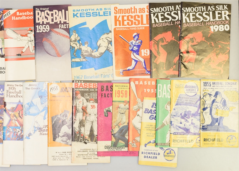1949-1990s Baseball Schedules, Press Guides, Etc. w. 1949 Philadelphia Athletics Roster
