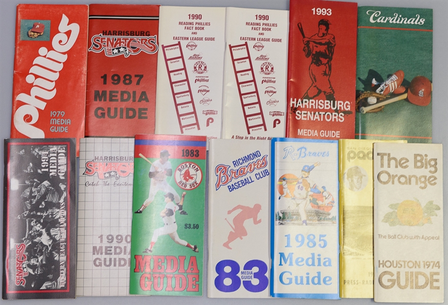 1949-1990s Baseball Schedules, Press Guides, Etc. w. 1949 Philadelphia Athletics Roster