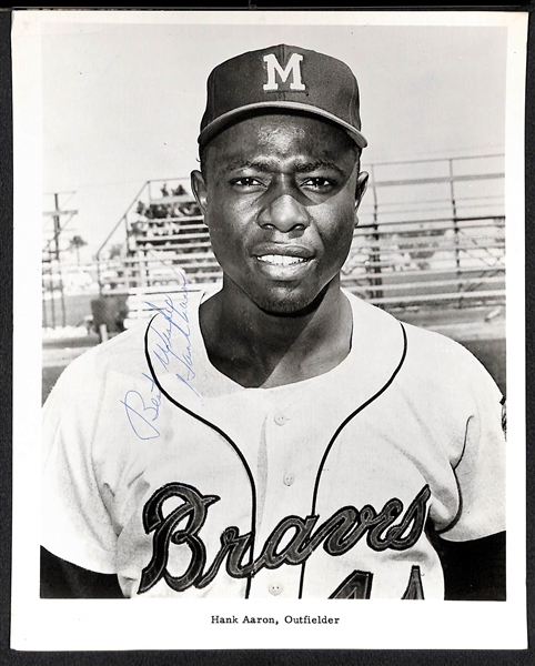 Vintage 1960s Hank Aaron Signed Photo (PSA/DNA COA)