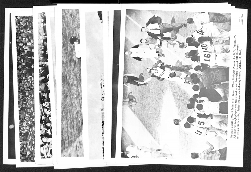 Lot of (17) 1960s Sports Pix Premium Photos w. World Series Moments and Presidential First Pitches