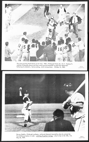 Lot of (17) 1960s Sports Pix Premium Photos w. World Series Moments and Presidential First Pitches