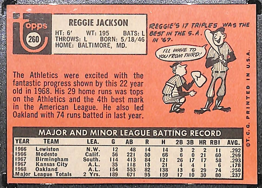 1969 Topps Reggie Jackson #260 Rookie Card