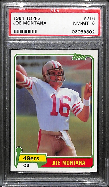 1981 Topps Joe Montana Rookie Card PSA 8