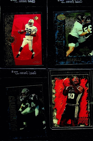 Lot of 16 Football & Basketball Cards w. 1989 Score Barry Sanders Rookie Card PSA 8