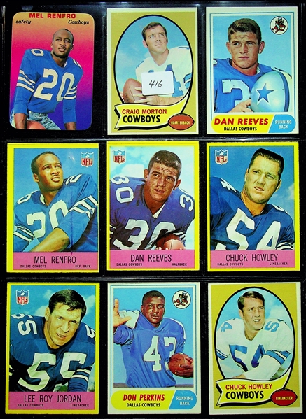 Lot of 200+ 1960-1970s Football Cards w. 1968 Topps Paul Warfield