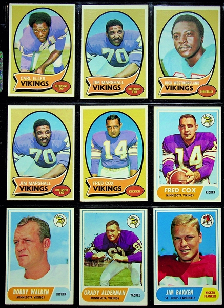 Lot of 200+ 1960-1970s Football Cards w. 1968 Topps Paul Warfield