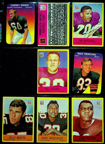 Lot of 200+ 1960-1970s Football Cards w. 1968 Topps Paul Warfield