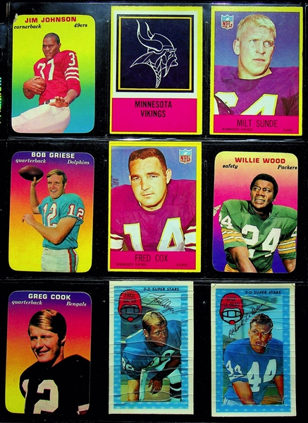 Lot of 200+ 1960-1970s Football Cards w. 1968 Topps Paul Warfield