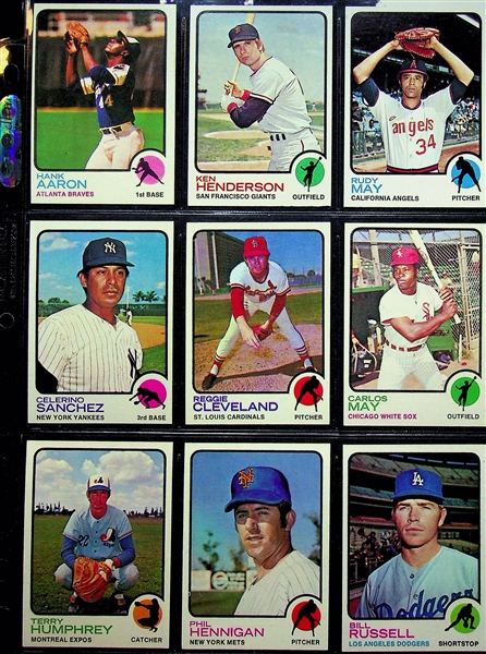 High Quality 1973 Topps Baseball Near Complete Set Collated Straight from Packs w. #174 Goose Gossage Rookie PSA 8