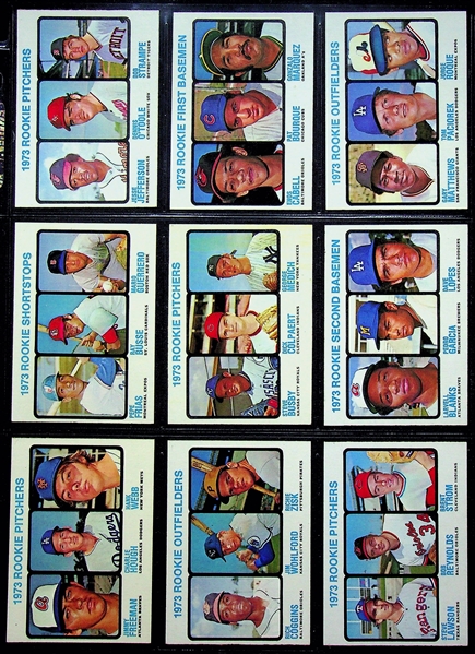 High Quality 1973 Topps Baseball Near Complete Set Collated Straight from Packs w. #174 Goose Gossage Rookie PSA 8