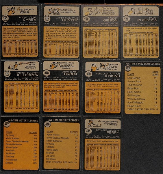 Lot of 700+ Assorted 1973 Topps Baseball Cards (Cards from #1-499 - No High Series)