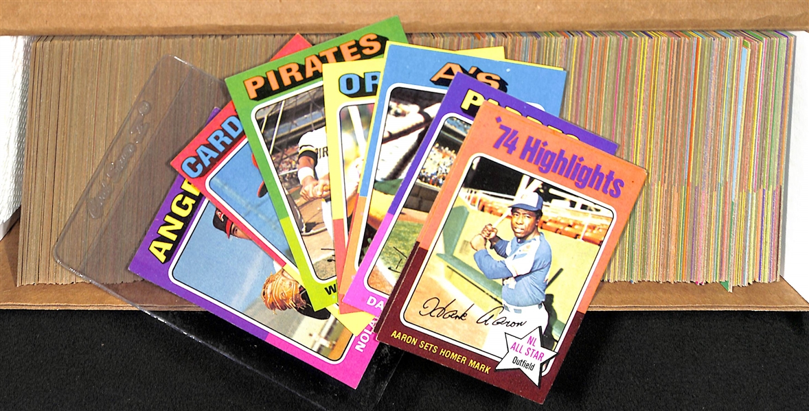 1975 Topps Partial Set of 600+ Cards w. Nolan Ryan