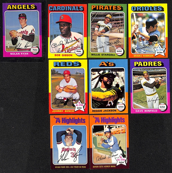 1975 Topps Partial Set of 600+ Cards w. Nolan Ryan