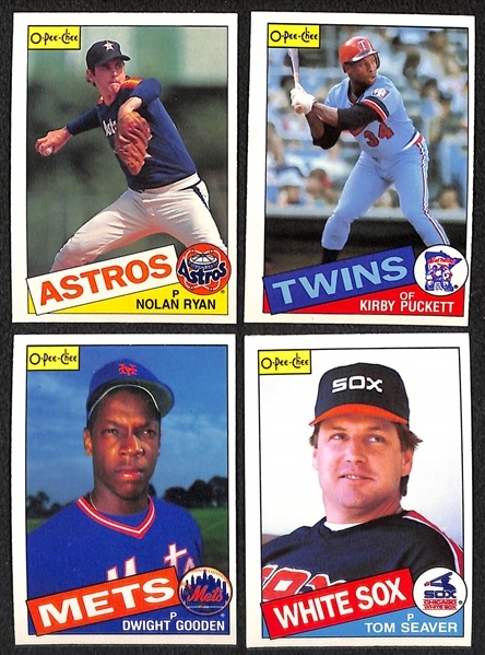 1985 O-Pee-Chee Baseball Complete Set of 396 Cards w. Kirby Puckett Rookie Card