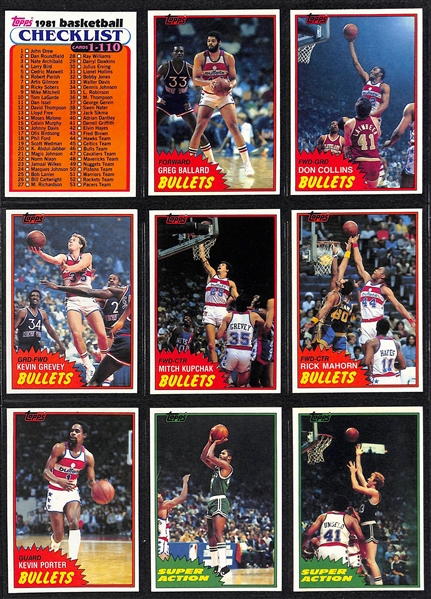 1981-82 Topps Basketball Near Complete Set - Missing Only 2 Cards in this 198 Card Set 