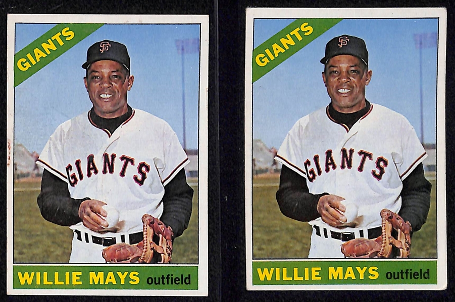 Lot of (7) Willie Mays & Hank Aaron Cards w. 1964 Topps Willie Mays