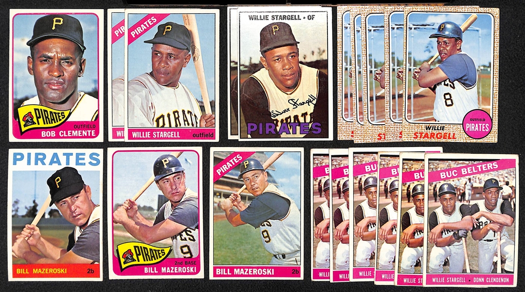 Lot of 100+ 1960s Topps Pirates Cards w. 1965 Roberto Clemente