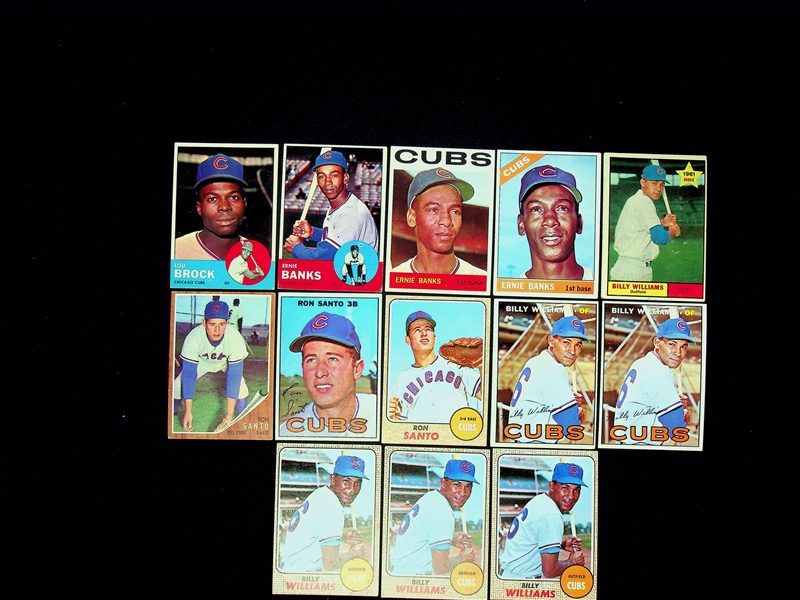 Lot of 100+ 1960s Topps Cubs Cards w. 1963 Lou Brock