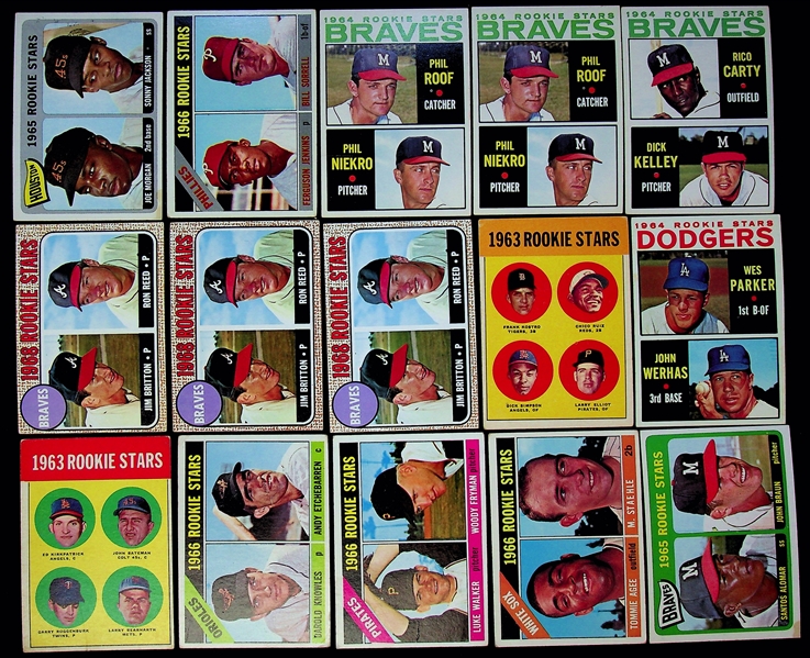 Lot of 100+ 1960s Topps Rookie Cards w. 1965 Joe Morgan Rookie Card