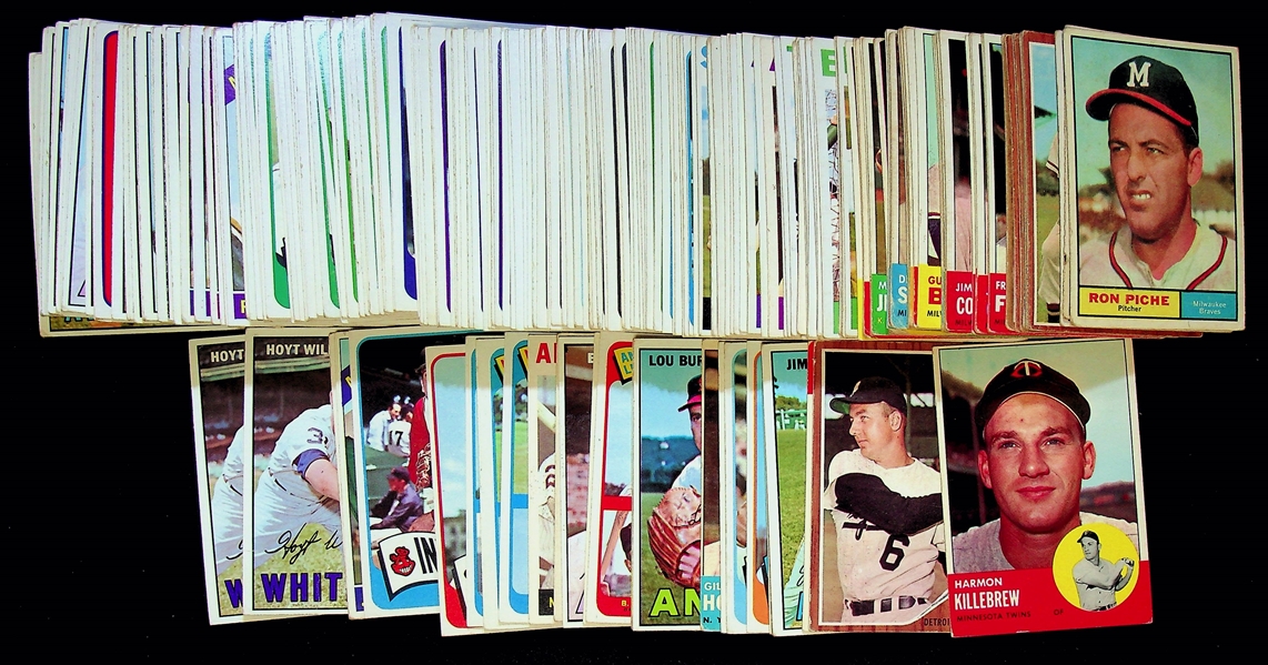 Lot of  225+ 1961-1967 Topps Baseball Star Cards w. 1963 Harmon Killebrew