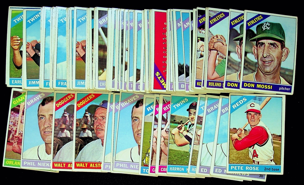 Lot of 100+ 1966 Topps Baseball Card Lot w. Pete Rose