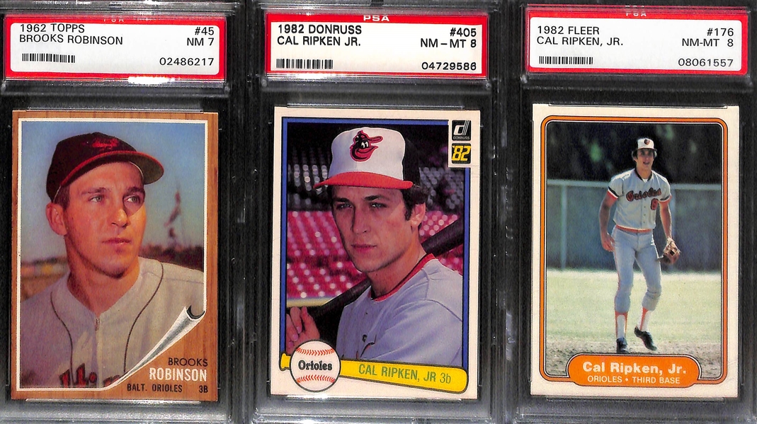 5-Card Brooks Robinson & Cal Ripken Jr. Graded Lot