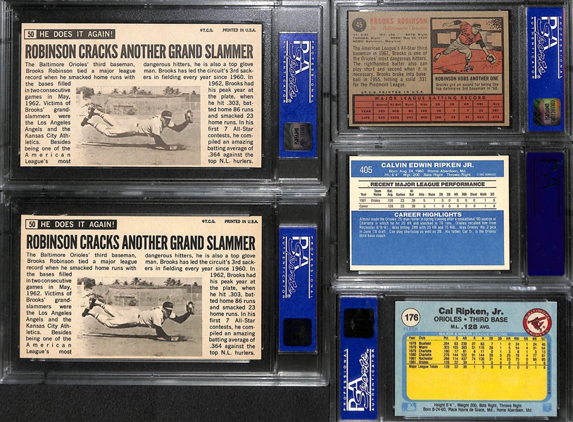 5-Card Brooks Robinson & Cal Ripken Jr. Graded Lot