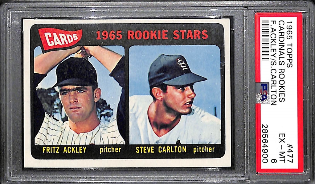 1965 Topps Steve Carlton Rookie Graded PSA 6