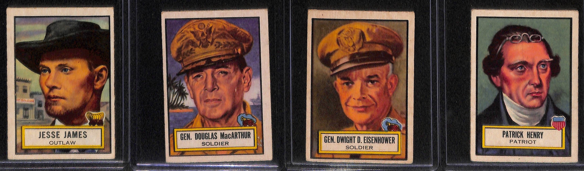 Lot of (7) 1952 Topps Look 'N See Card Lot w. PSA 8 General George Patton!