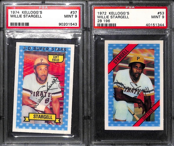 Ashburn 1959 Armour Coin (PSA 8) and (4) Kellogg's Graded Cards (1971 Banks PSA 8, 1972 Stargell PSA 9, 1974 Stargell PSA 9, 1975 Jackson PSA 8)