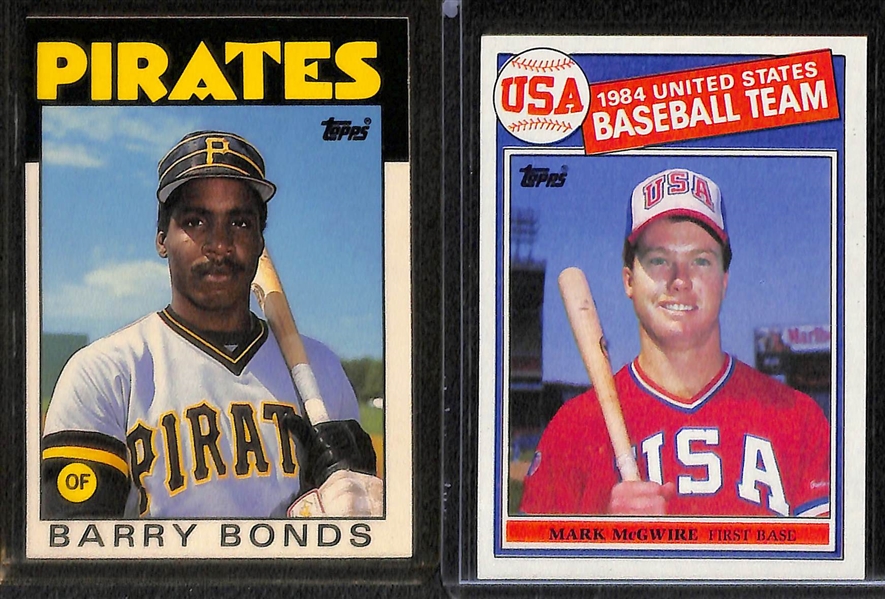 Lot of (11) 1980s Baseball Rookie Cards - Henderson, Boggs, Gwynn, McGwire, Bonds, and Clemens