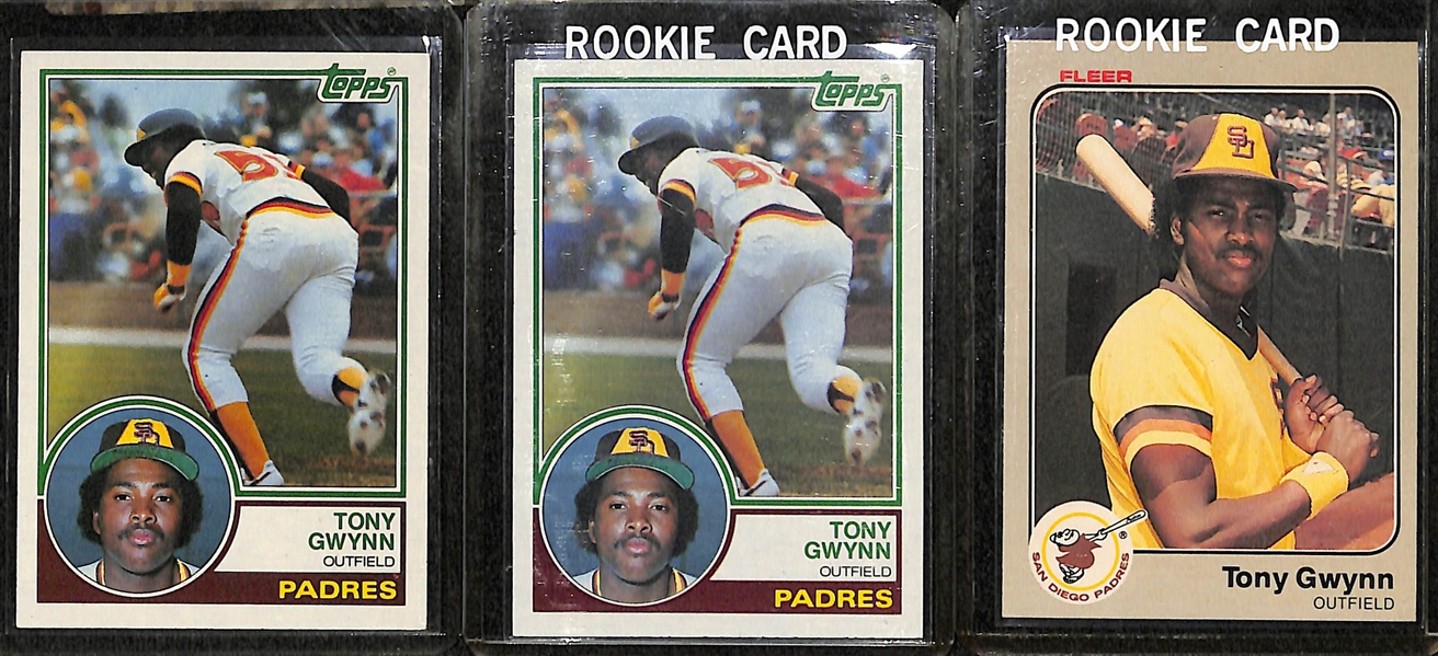 Lot of (11) 1980s Baseball Rookie Cards - Henderson, Boggs, Gwynn, McGwire, Bonds, and Clemens